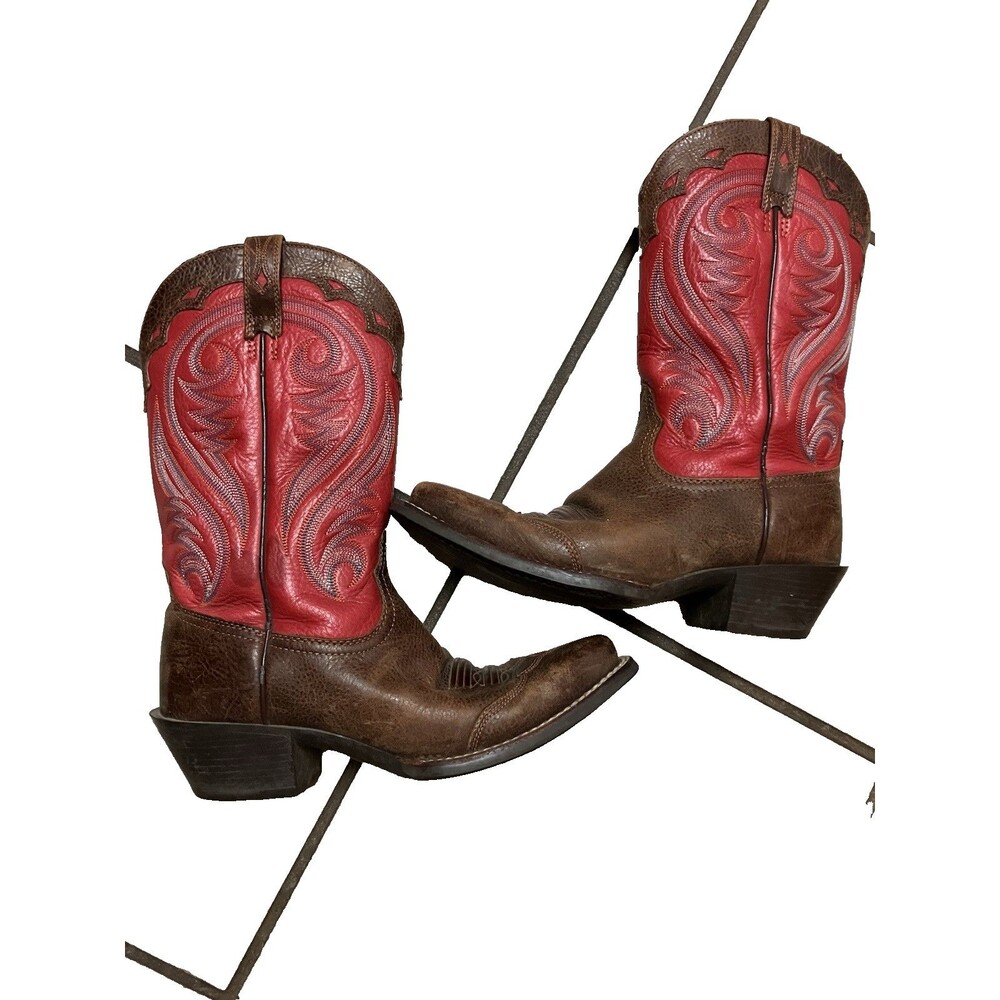 ARIAT Legend Wing Tip Western Boots Brown Red Country Ranch Rodeo Sz 7B